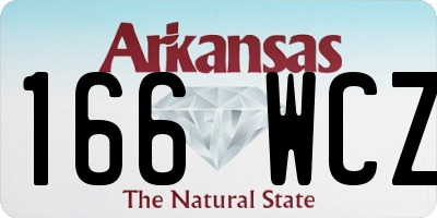 AR license plate 166WCZ