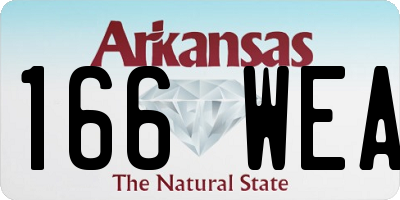 AR license plate 166WEA