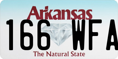 AR license plate 166WFA