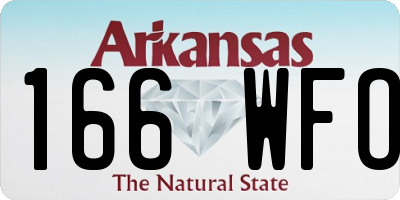 AR license plate 166WFO