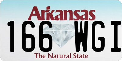 AR license plate 166WGI