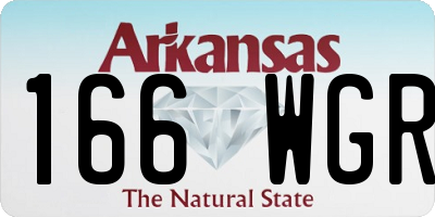 AR license plate 166WGR