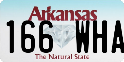 AR license plate 166WHA