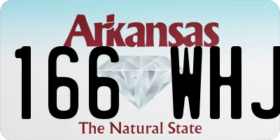 AR license plate 166WHJ