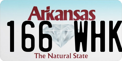 AR license plate 166WHK