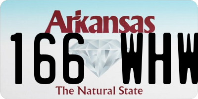 AR license plate 166WHW