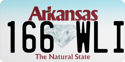 AR license plate 166WLI
