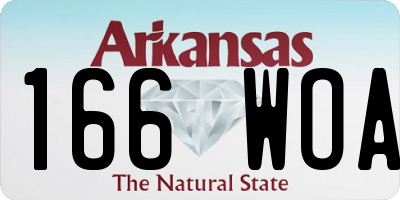 AR license plate 166WOA