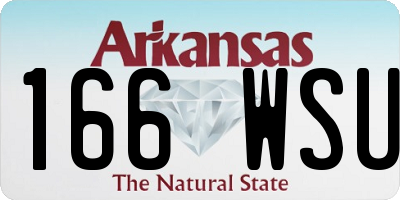 AR license plate 166WSU