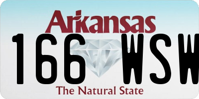 AR license plate 166WSW