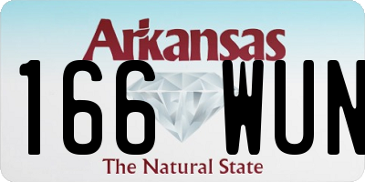 AR license plate 166WUN
