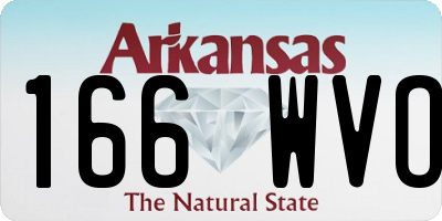 AR license plate 166WVO