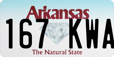 AR license plate 167KWA