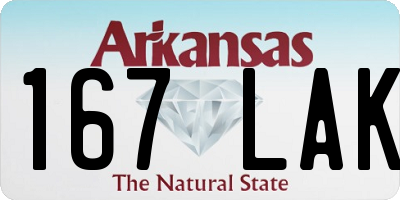 AR license plate 167LAK