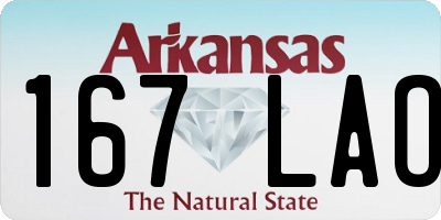 AR license plate 167LAO