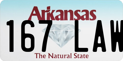 AR license plate 167LAW