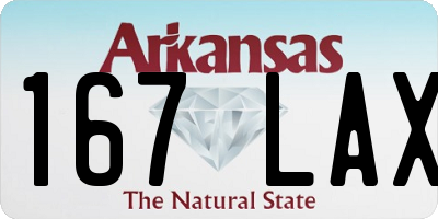 AR license plate 167LAX