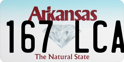 AR license plate 167LCA