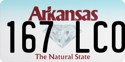 AR license plate 167LCO