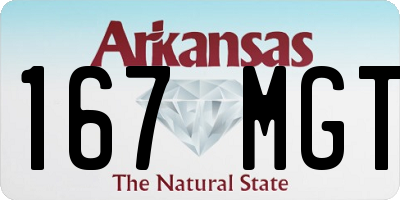 AR license plate 167MGT