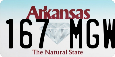 AR license plate 167MGW
