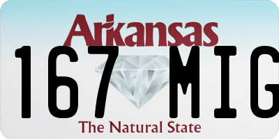 AR license plate 167MIG