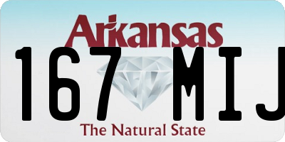AR license plate 167MIJ