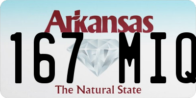 AR license plate 167MIQ