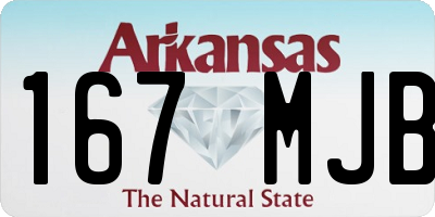 AR license plate 167MJB