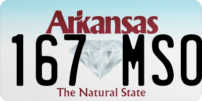 AR license plate 167MSO