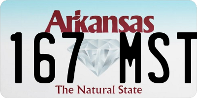 AR license plate 167MST