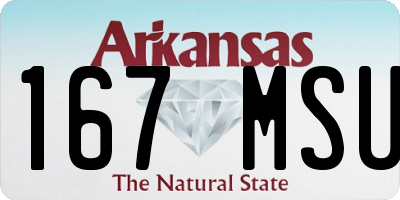 AR license plate 167MSU