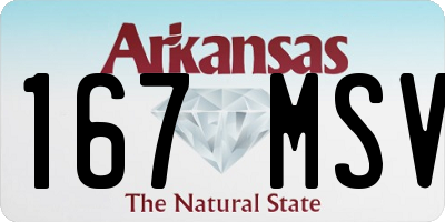 AR license plate 167MSV