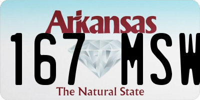 AR license plate 167MSW