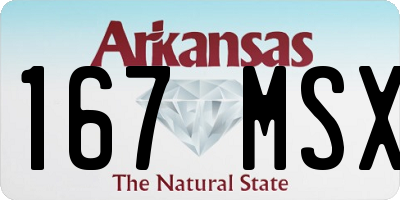AR license plate 167MSX