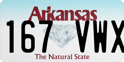 AR license plate 167VWX
