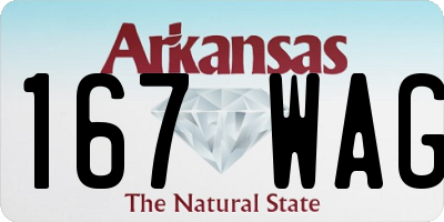 AR license plate 167WAG