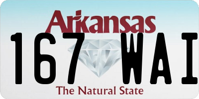 AR license plate 167WAI