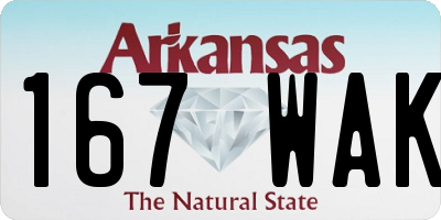 AR license plate 167WAK