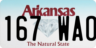 AR license plate 167WAO