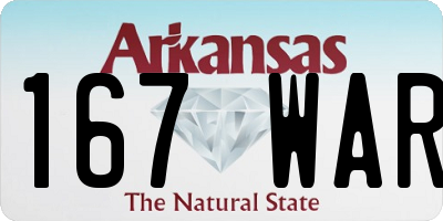 AR license plate 167WAR
