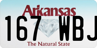 AR license plate 167WBJ