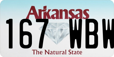 AR license plate 167WBW