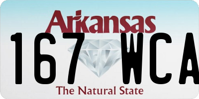 AR license plate 167WCA