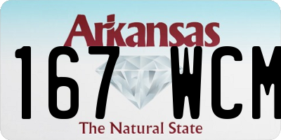AR license plate 167WCM
