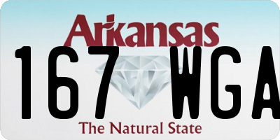 AR license plate 167WGA