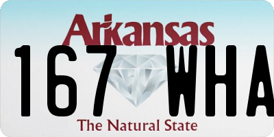 AR license plate 167WHA