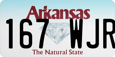 AR license plate 167WJR