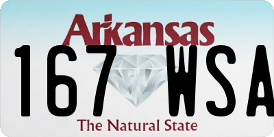 AR license plate 167WSA