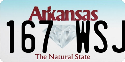 AR license plate 167WSJ